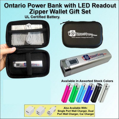 2200 mAh Ontario Power Bank Zipper Wallet No Extra Tariff