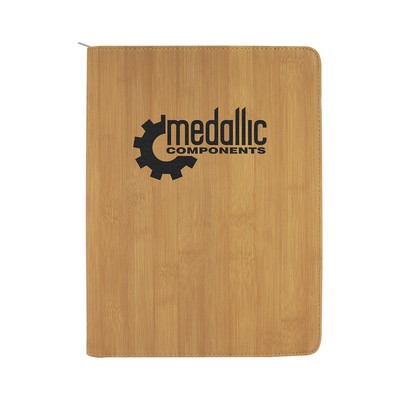 Zipper Leatherette Portfolio (Bamboo Brown/Black)