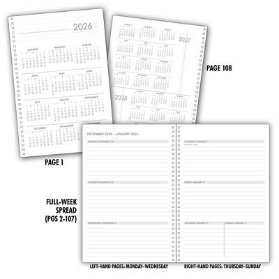 Planner Filler Set 5: 53-Week Ruled/Dated Weekly Planner, Medium