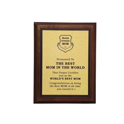 The Best Mom In The World Plaque- (Gold)