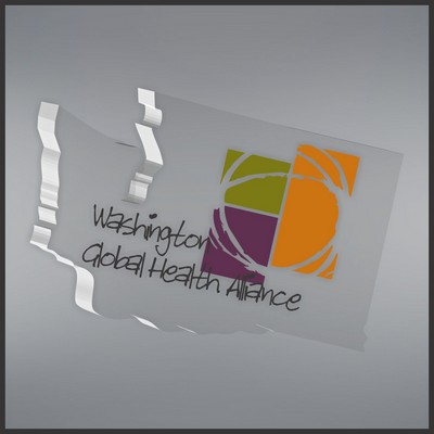 5" Washington Shape Paperweight in Clear, Color Printed