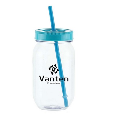 22 Oz. Jar w/Straw