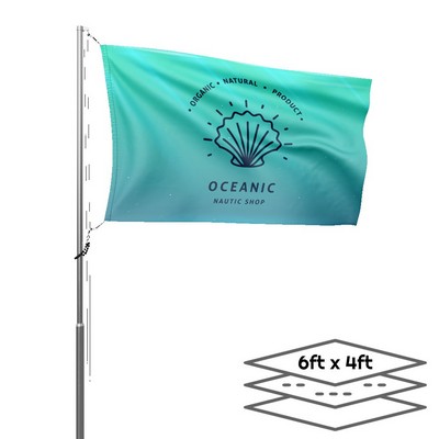 Double-Sided Dye Sublimation 3-Layer 6' x 4' Flag