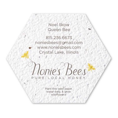 Seed Paper Coaster 3.35x3.9" hexagon