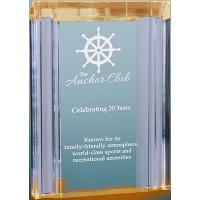 4.75" x 6-1/8" Gold Channel Acrylic Award