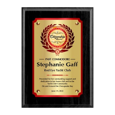 8" x 10" Black plaque with double plates and cone heads