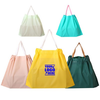Plastic Shopping Bags w/Drawstring Handles