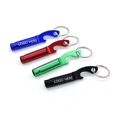 Whistle Key Ring w/Bottle Opener