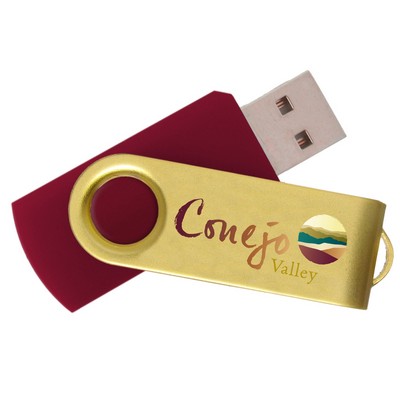 iClick® Gold Swivel USB Flash Drive 8GB