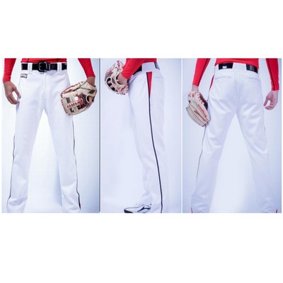 Premium Full Length Solid Color Baseball Pants w/ Piping and Contrast Pocke