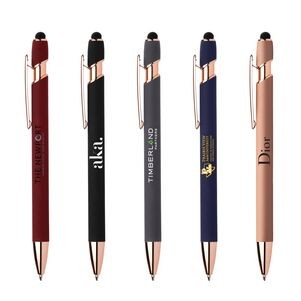 Stylus-4562 Ballpoint Soft Touch Pens with Rose Gold Trims