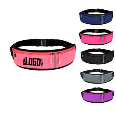 Water-proof Hidden Sports Fanny Bag w Reflective Stripe