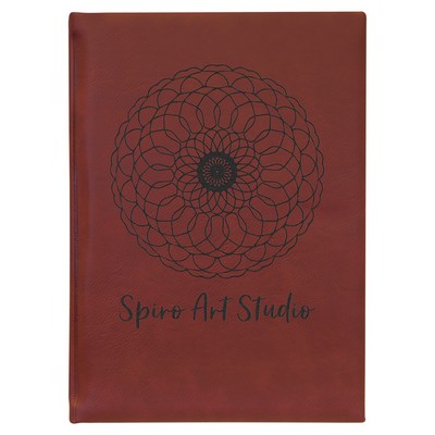 7" x 9 3/4" Rose Leatherette Sketch Book-Unlined Paper