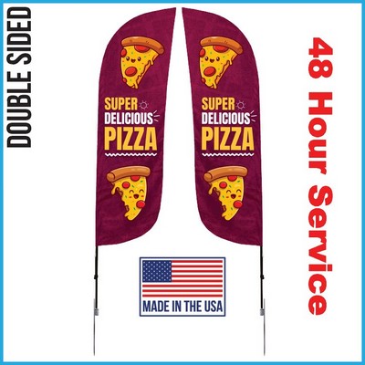 (Large Quantity) 10' Feather Flag - Double Sided w/Spike Base - Made in the USA