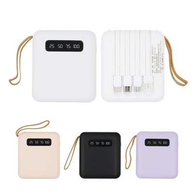 10000mAh Power Bank with Built in Cable