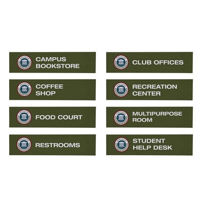 Wayfinding Rectangle Sign Post Set of Eight Graphic Signs