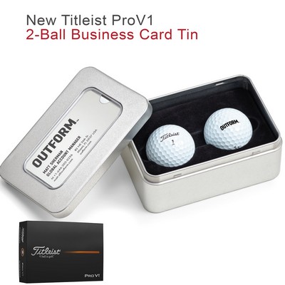 New Titleist ProV1 2-Ball Business Card Tin