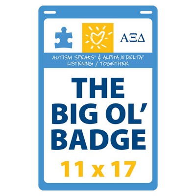USA Made Laminated Paper "Big A** Event Badge" – 20mil Budget-Friendly (11"x17") Rectangle