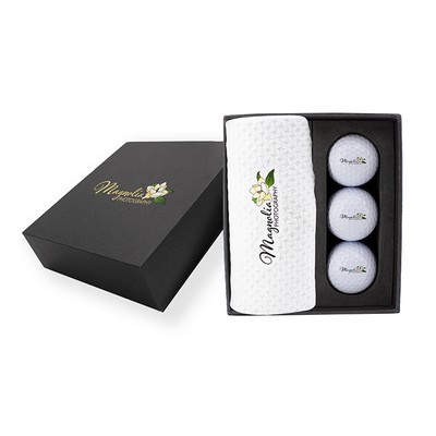 Dormie Towel & Golf Ball Mini Presentation Box