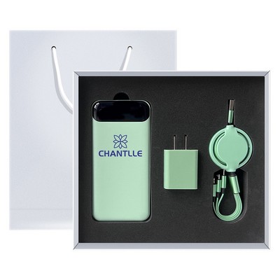 Luxury Power Bank With 3" 1 Charger Cable Set
