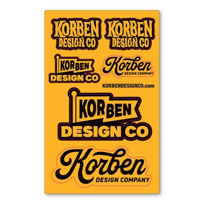 Custom Indoor/Outdoor Repositionable Decal Sticker Sheet - 20 - 24 Square Inch