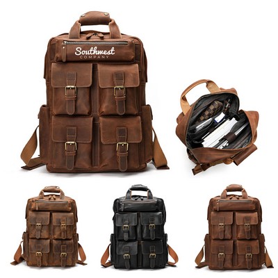 Travel Pu Leather Backpack