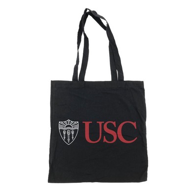 6oz (16 x 15) Black Cotton Canvas Tote Bag 22 Handle
