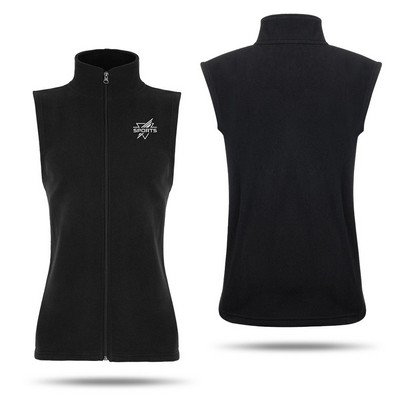 Women's Basic Polar Fleece Vest With Zipper