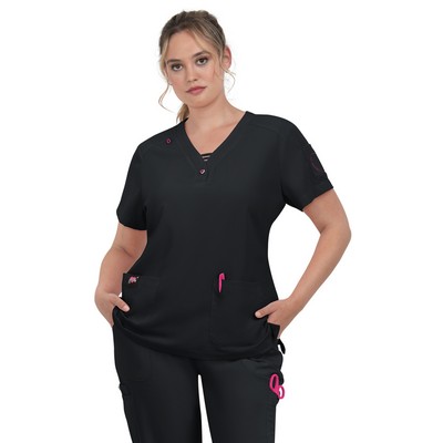 koi - Betsey Johnson - Women's Three-Pocket Striped Trim Kennedia Top