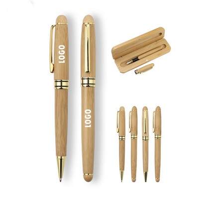 Signature Ballpoint Pen With Wood Case
