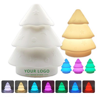 Rechargeable Silicone Christmas Tree Tap Night Light