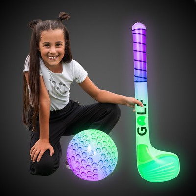 Light Up Golf Club and Ball Inflatable Set