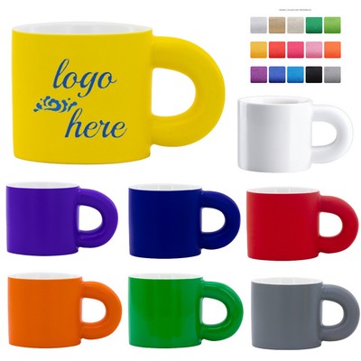 Porcelain Fat Round Handle Mug