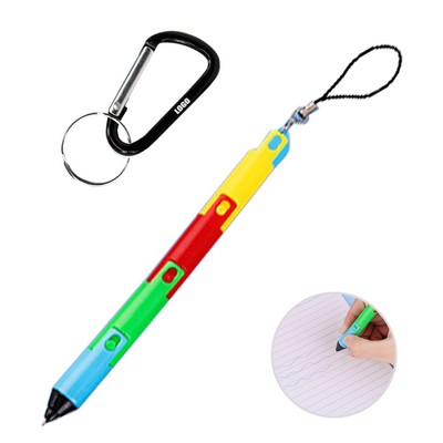 Folding Ballpoint Pen with Keychain