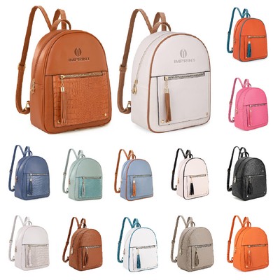 Tassel Backpack with Secured Zipper