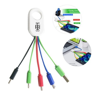 5 in 1 USB Fast Charging Cable With Carabiner.