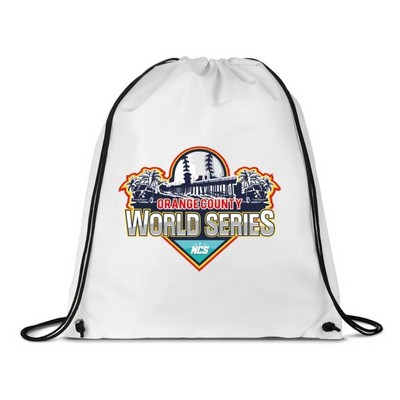 White/Black Draw String Back Sack - 12" x 15 3/4"
