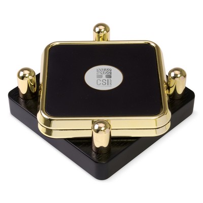 Set of Two Square Coasters Gold