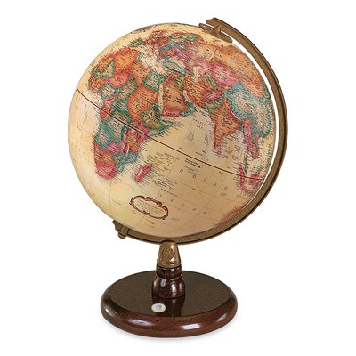 Quincy Antique Ocean Desk Globe W/ Silver Medallion