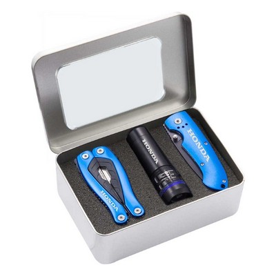 Gift Set With Fl24 Blue Zoom Cree Light, Tk305 Knife And Tm307 Multi-Tool