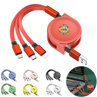 3" 1 Retractable Charging Cords