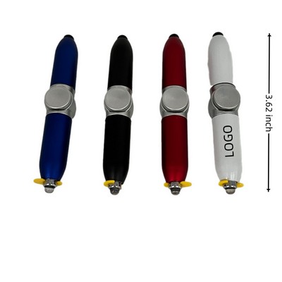 Fidget spinner ballpoint pen LED illuminated touch