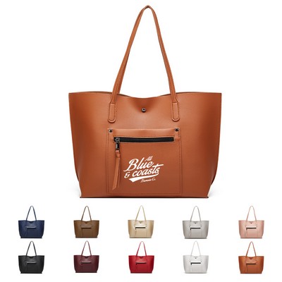 Lady Small Leather Tote Bag