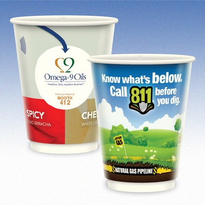 12 oz-Plastic-Free, Compostable, Recyclable Double Wall Paper Coffee Cups