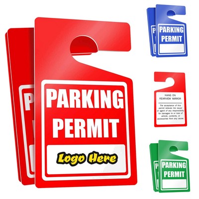 Custom PVC Temporary Parking Permit Hang Tag