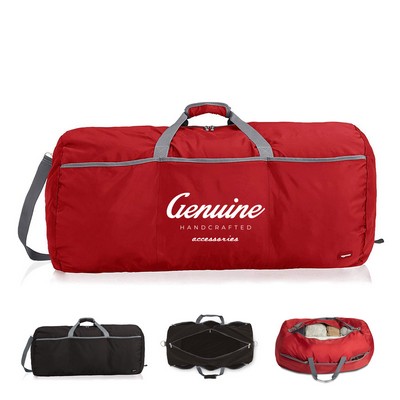 Nylon Duffel Bag with Multiple Zippered Pockets