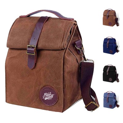Insulated Waxed Canvas Lunch Bag