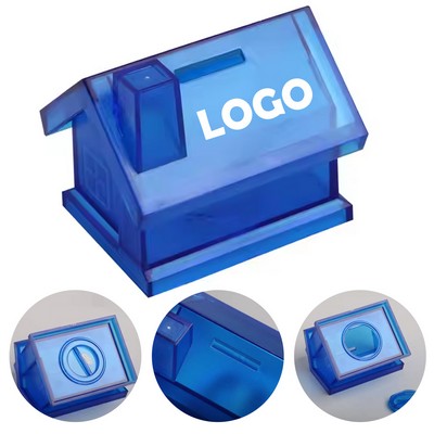Transparent Mini House Shape Piggy Bank