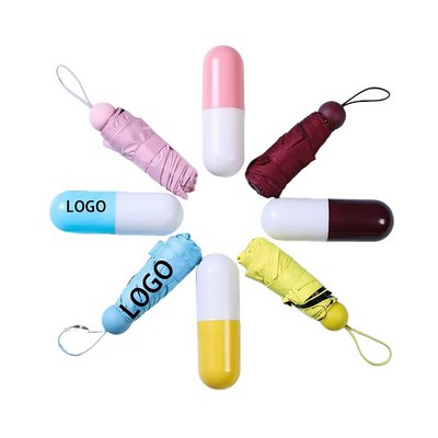 Mini Umbrella with Cute Capsule Case