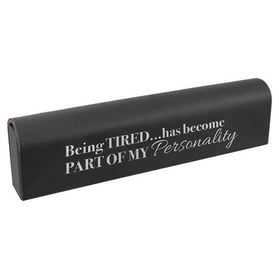 9.75" x 2.5" Black/Silver Leatherette Pill Box